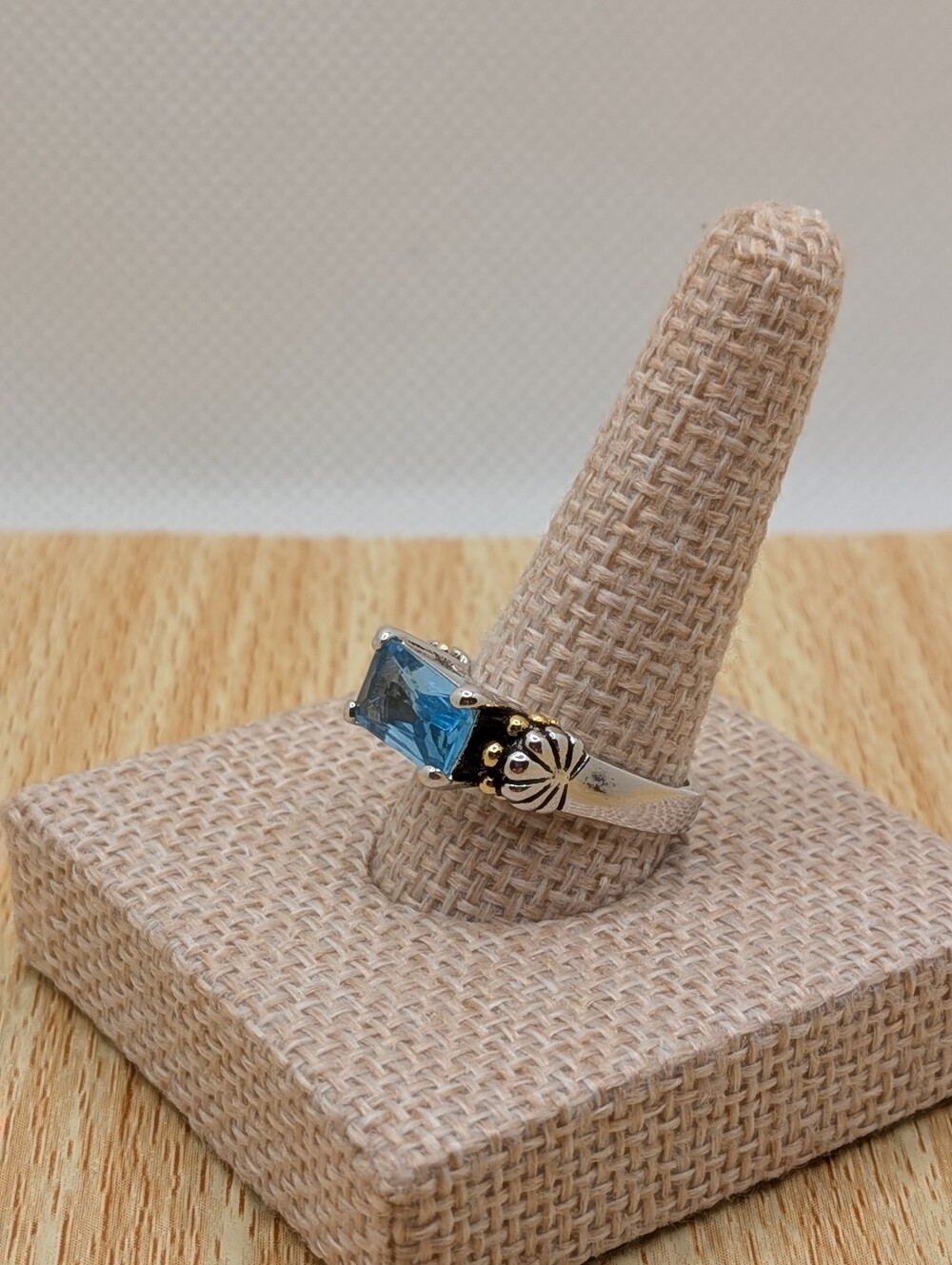 Silver Blue Topaz-Style Ring